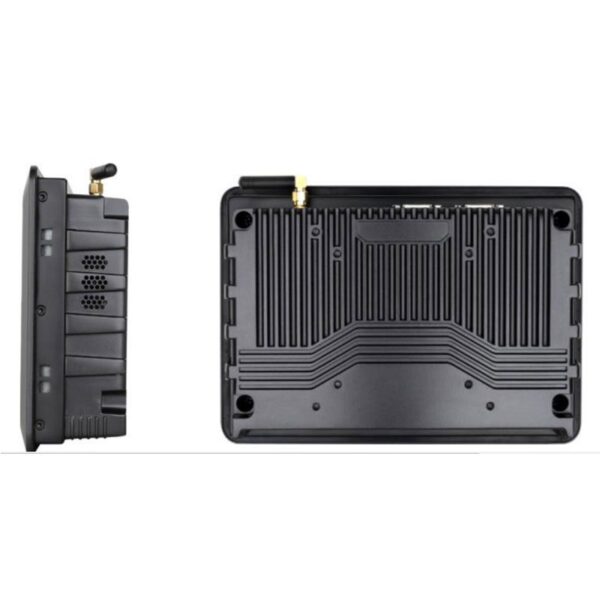 The front and back of a GK-NWY71-AND 7" IP65 Android Industrial Panel PC HMI w RJ45 / RS232 / RS485.