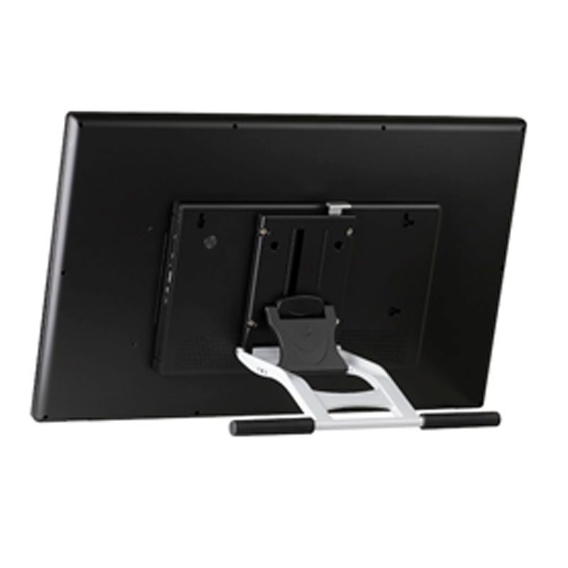 A 27-inch Android Touchscreen Tablet PC V11 4GB/32GB POE, WIFI, BT for Advertising, Kiosks & Digital Signage - GK-VR27 with a stand attached to it. A 27-inch Android Touchscreen Tablet PC V11 4GB/32GB POE, WIFI, BT for Advertising, Kiosks & Digital Signage - GK-VR27 with a stand attached to it.