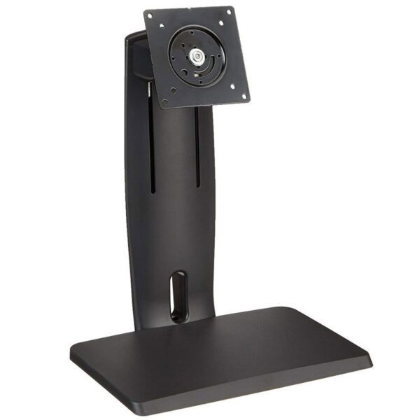 A GK-VESA-DS002 VESA adjustable desktop stand for Tablets & Monitors with a monitor on it.
