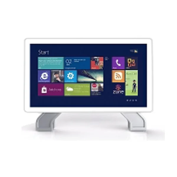 White desktop touchscreen with Windows tile interface