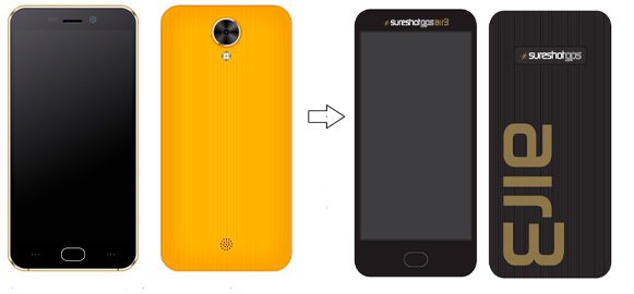 Front and back of a mobile phone cover with a white background Front and back of a mobile phone cover with a white background