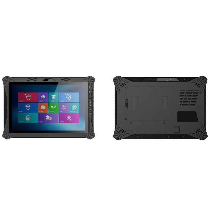 A GK-ST10UW-I7 10" Rugged Windows I7 tablet w barcode reader hot swap battery with a screen and a keyboard. A GK-ST10UW-I7 10" Rugged Windows I7 tablet w barcode reader hot swap battery with a screen and a keyboard.