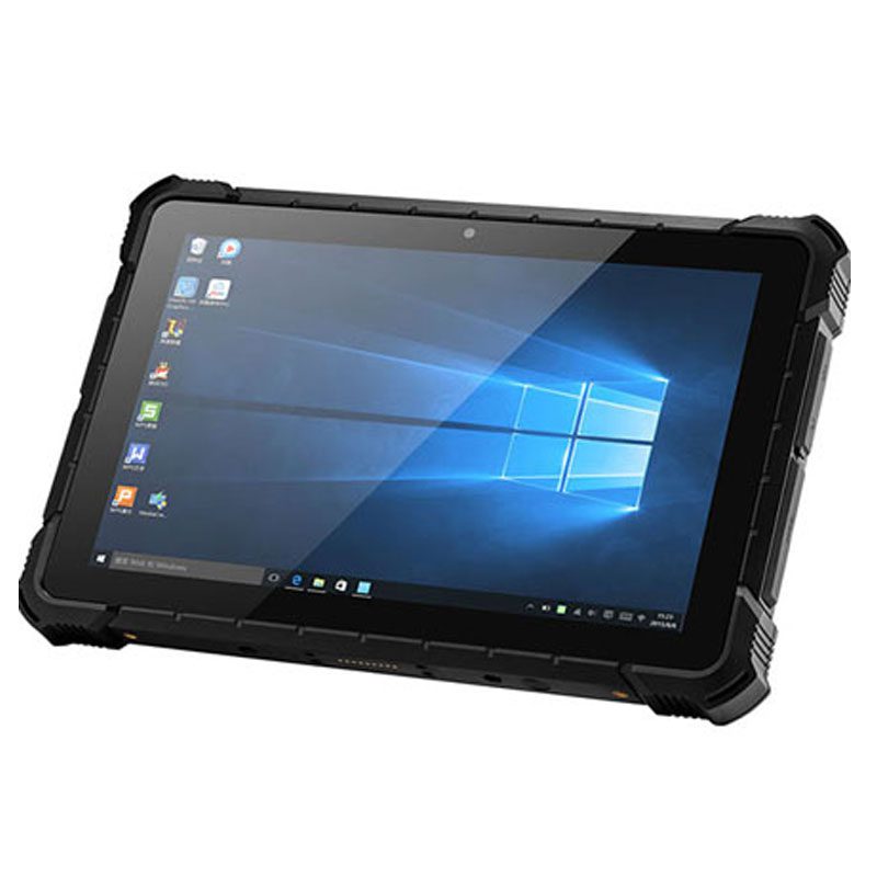 The GKR610W 10.1" Rugged Windows 10 Pro tablet with barcode & RFID reader is shown on a white background. The GKR610W 10.1" Rugged Windows 10 Pro tablet with barcode & RFID reader is shown on a white background.