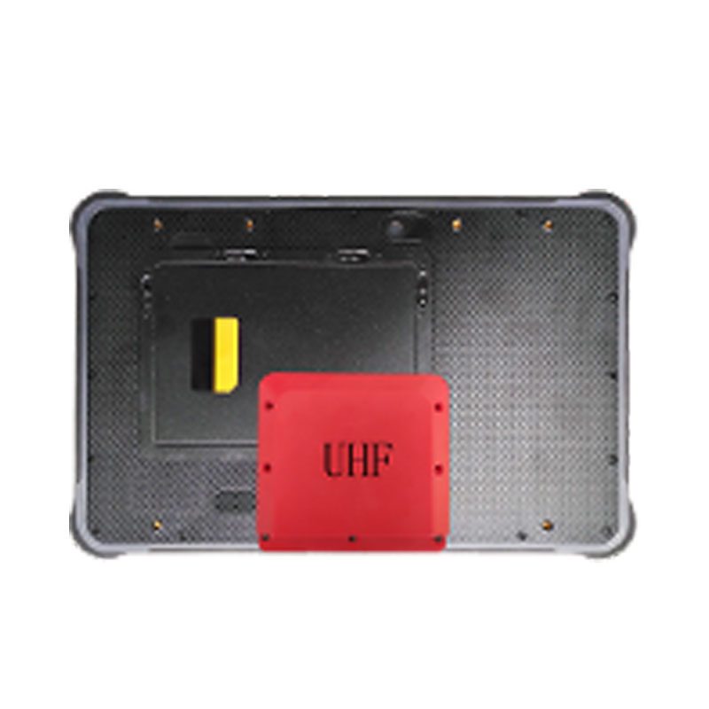 A red box with the word GKR610W 10.1" Rugged Windows 10 Pro tablet with barcode & RFID reader on it. A red box with the word GKR610W 10.1" Rugged Windows 10 Pro tablet with barcode & RFID reader on it.