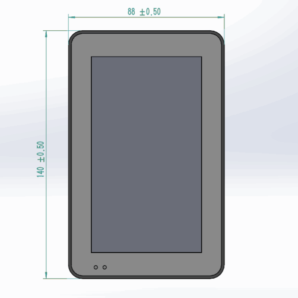 A 3D print showcases an Android POE Tablet PC with embedded touch panel capabilities.