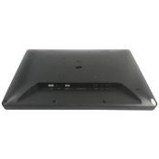 The back of a black laptop. The back of a black laptop.