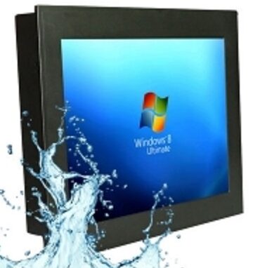 A tablet screen with some splash of water A tablet screen with some splash of water