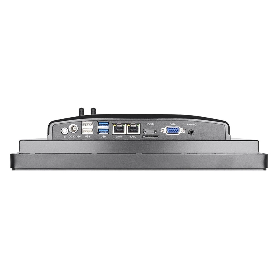 Computer input and output ports on device. Computer input and output ports on device.