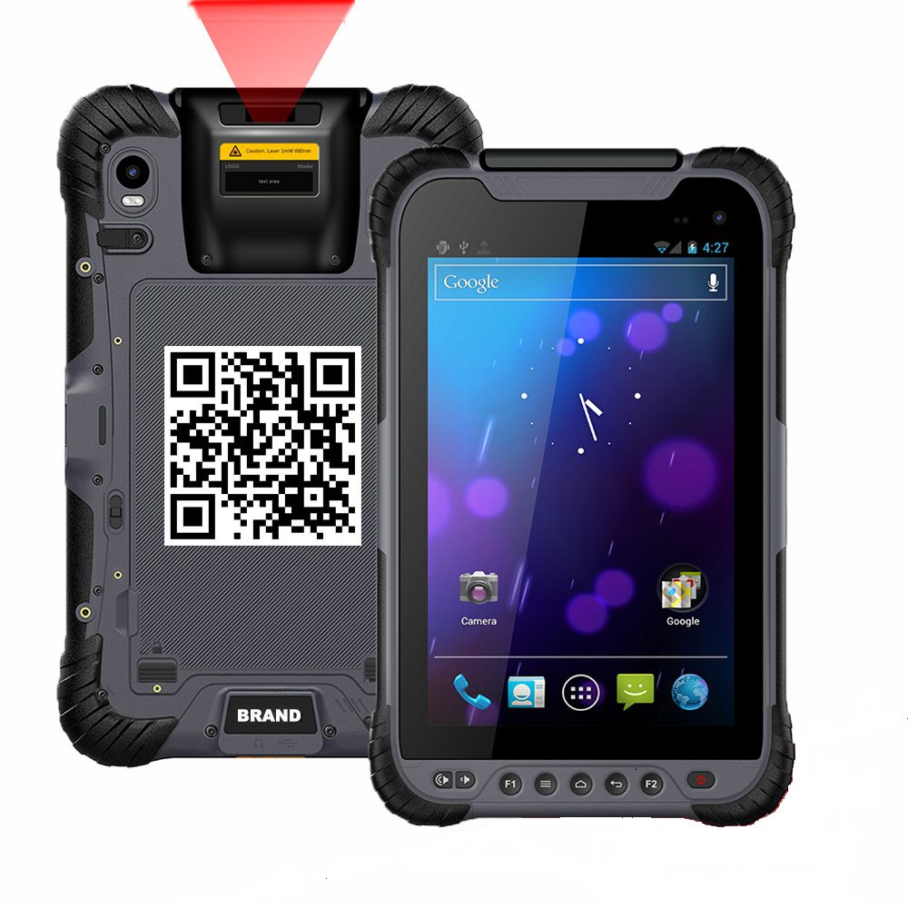 An GK-ST8-QC 8" Android Rugged Tablet with 1D/2D Barcode scanner with a QR code reader. An GK-ST8-QC 8" Android Rugged Tablet with 1D/2D Barcode scanner with a QR code reader.
