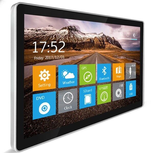Tablet screen with some icon and a white background