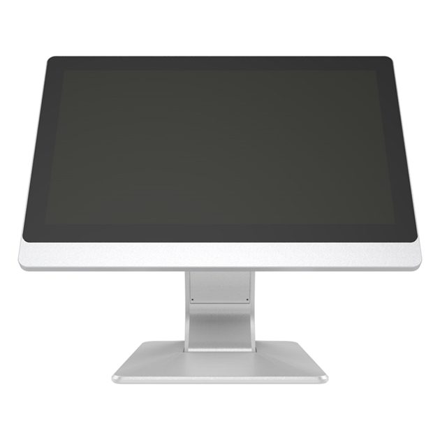 A white computer with a silver screen on a white background featuring a 15" Industrial Touchscreen Monitor Front IP65 waterproof - GK-NWY15M. A white computer with a silver screen on a white background featuring a 15" Industrial Touchscreen Monitor Front IP65 waterproof - GK-NWY15M.