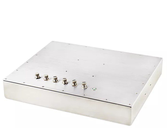 A 19 J1900 Full IP65 Touch IPC with four screws on it. A 19 J1900 Full IP65 Touch IPC with four screws on it.