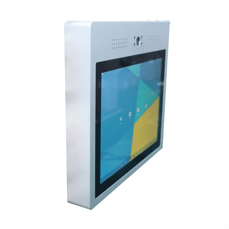 Freestanding GKIND101IB-POE digital information kiosk with 10.1-inch touchscreen display. Freestanding GKIND101IB-POE digital information kiosk with 10.1-inch touchscreen display.