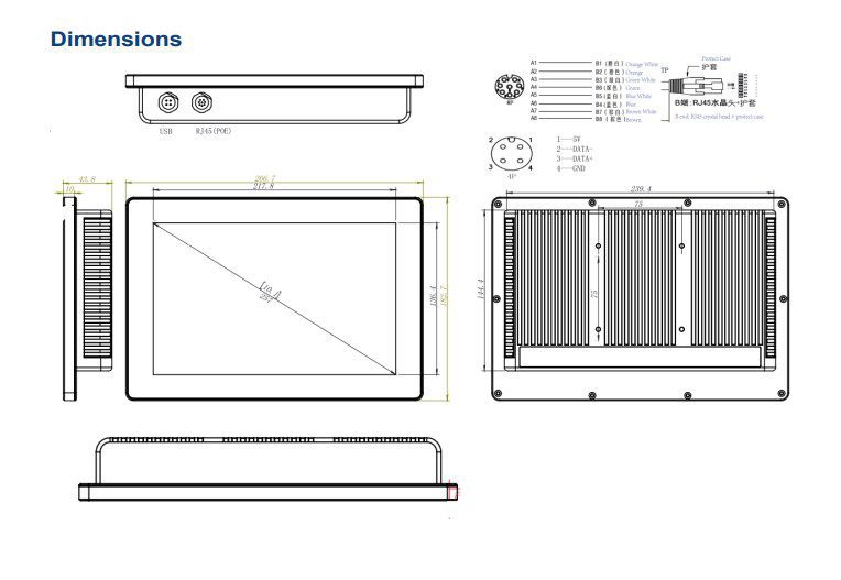 Technical drawing with dimensions and connections. Technical drawing with dimensions and connections.