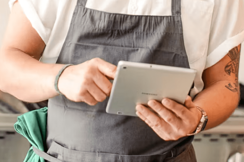 Chef holding tablet Chef holding tablet