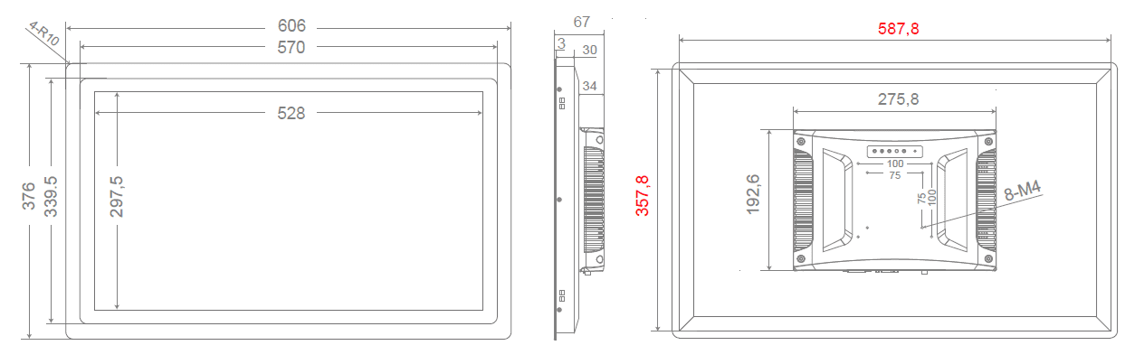 23.8 inch AIO touch screen dinensions 23.8 inch AIO touch screen dinensions