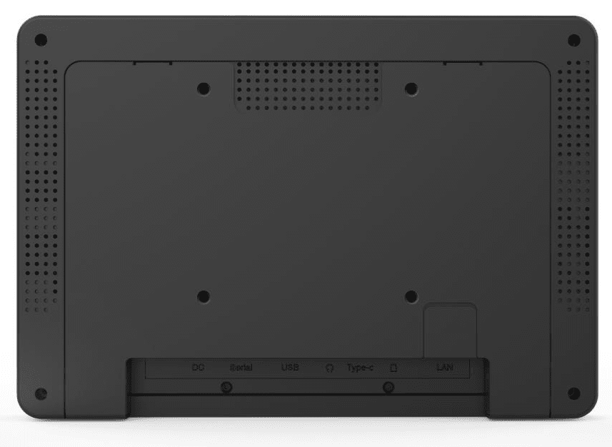 Display back with bottom ports and vents Display back with bottom ports and vents