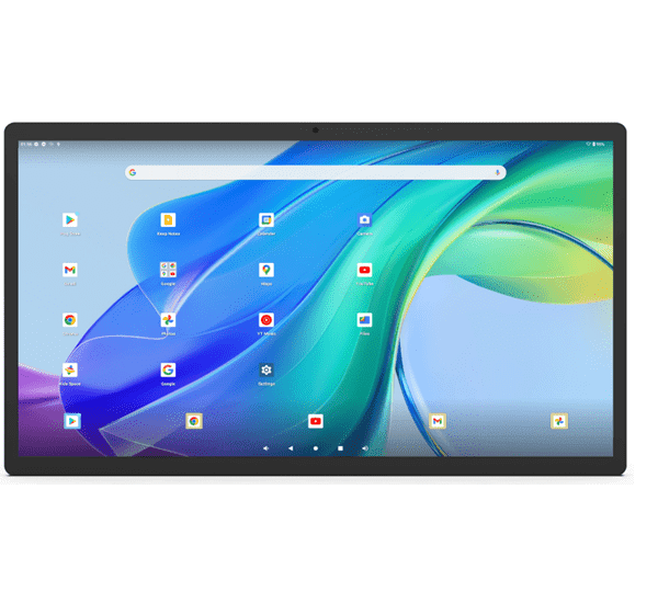 Large bezel tablet displaying colorful app grid