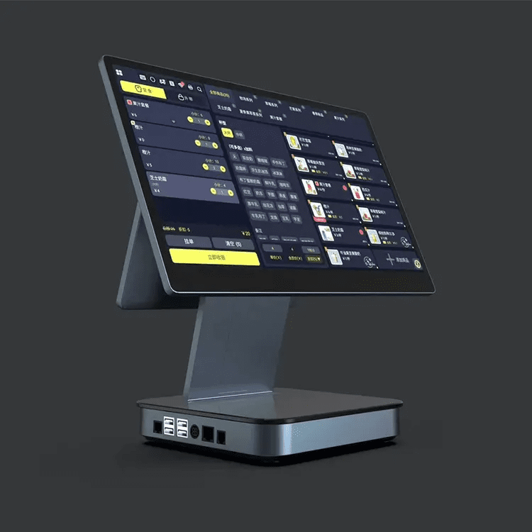 Modern touchscreen monitor with interface display. Modern touchscreen monitor with interface display.