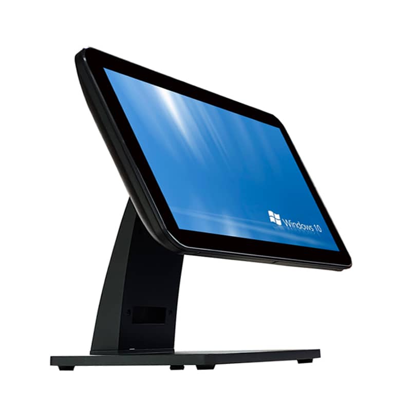 Touchscreen monitor displaying Windows 10 interface. Touchscreen monitor displaying Windows 10 interface.