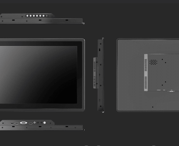 Display monitor with detachable components shown.