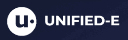 Unified-E logo design on dark background. Unified-E logo design on dark background.