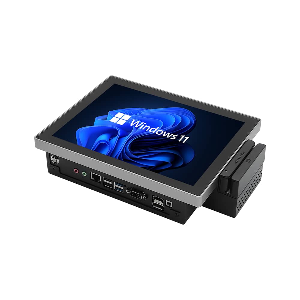 Mini PC with Windows 11 display. Mini PC with Windows 11 display.
