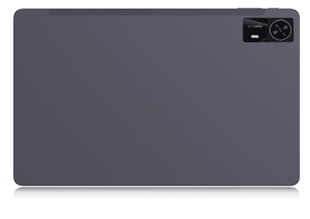Tablet with rear camera, dark gray color. Tablet with rear camera, dark gray color.